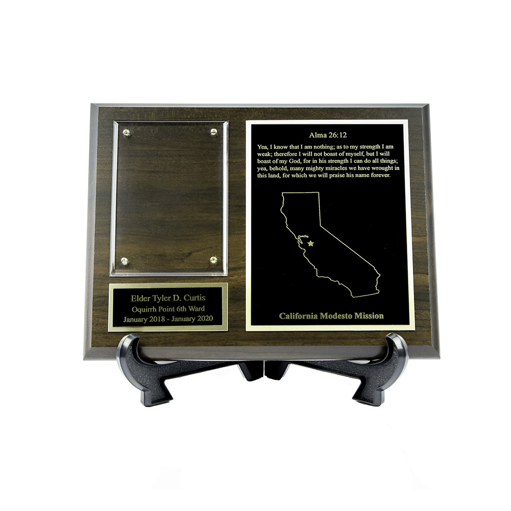 Missionary Plaque 7x9 - Two Plates, Gold/Silver - LDP-MP7x9