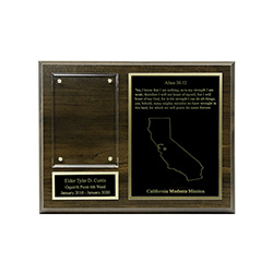 Missionary Plaque 7x9 - Two Plates, Gold/Silver 