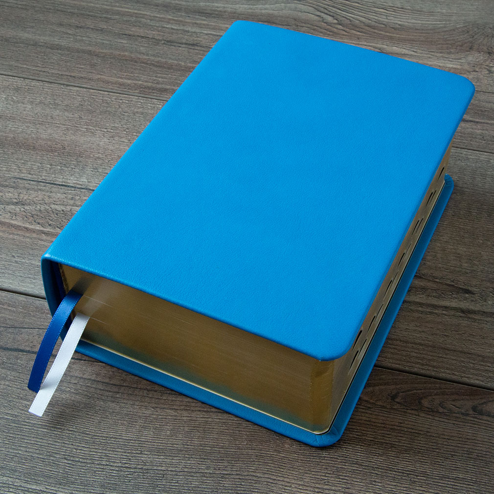 Hand-Bound Genuine Leather Quad - Aqua Blue - LDP-HB-RQ-ABL