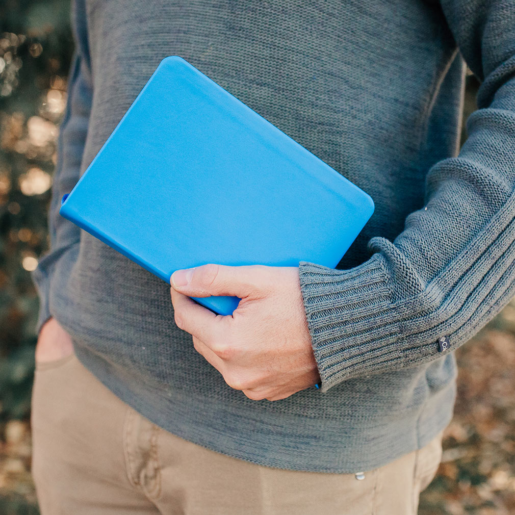 Hand-Bound Genuine Leather Quad - Aqua Blue - LDP-HB-RQ-ABL