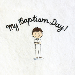 My Baptism Day Towel - Brown Hair Boy baptism, baptism towel, lds baptism towel