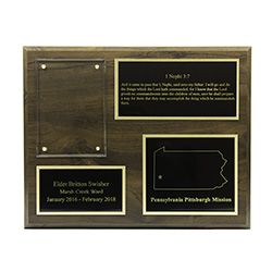 Missionary Plaque 8x10 - Three Plates, Gold/Silver 