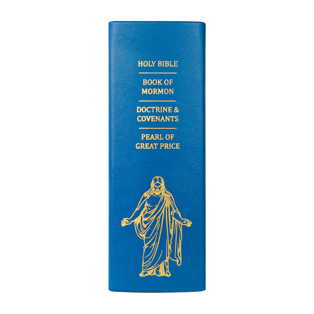 Hand-Bound Genuine Leather Quad - Aqua Blue - LDP-HB-RQ-ABL