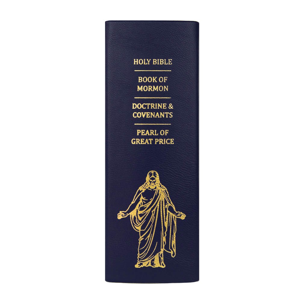 Hand-Bound Genuine Leather Quad - Navy Blue - LDP-HB-RQ-NBL