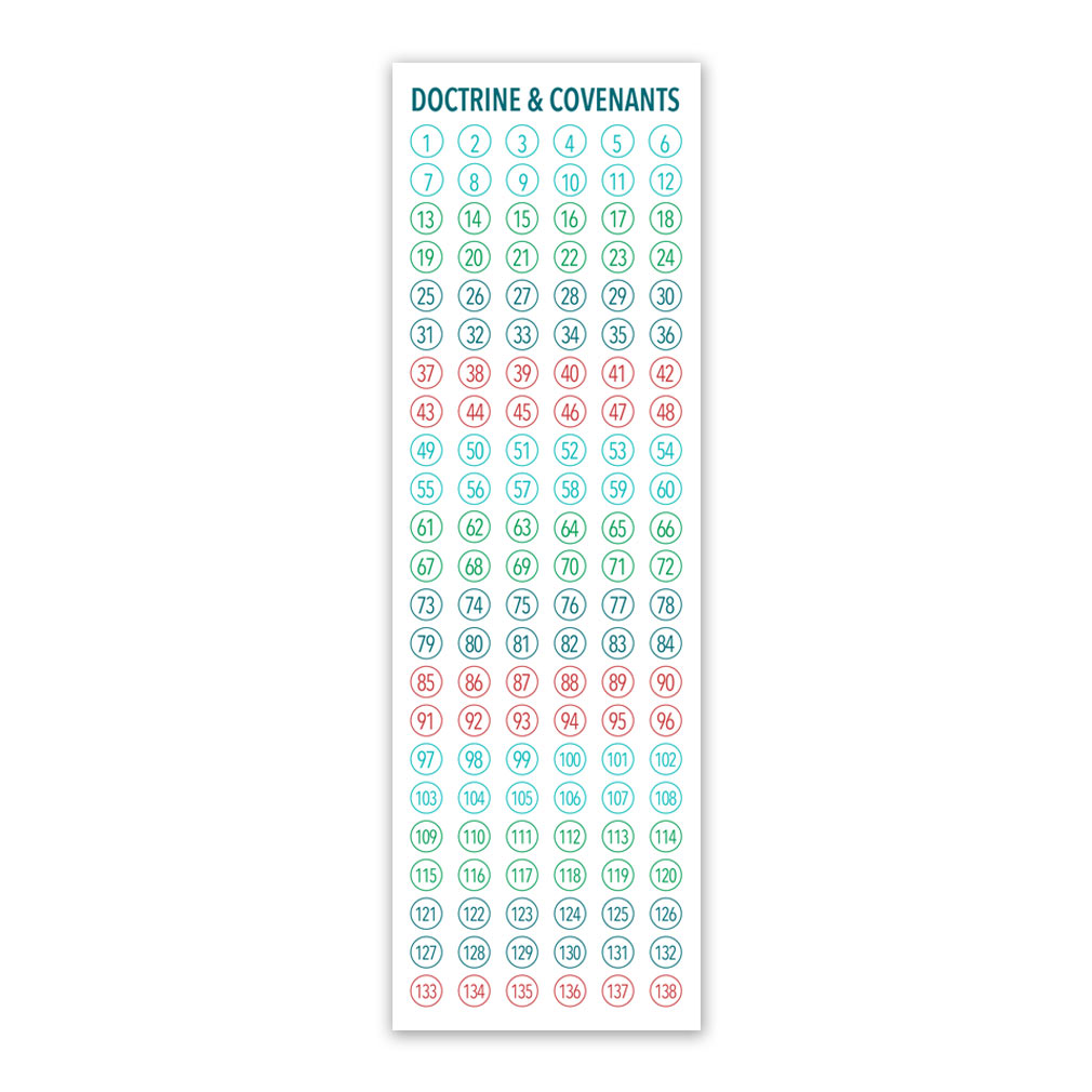 Doctrine and Covenants Reading Chart Bookmark - Small doctrine and covenants reading chart, lds reading chart, lds bookmark, doctrine and covenants reading chart bookmark, lds reading chart bookmark, lds bookmark, scripture reading bookmark, reading tracker, reading tracking