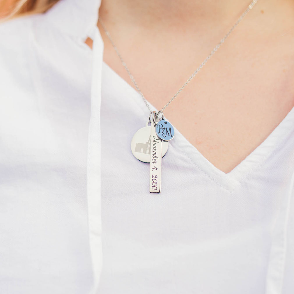 For Eternity Temple Charm Necklace - LDP-ETCN-CPN-VBN-CHN