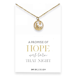Gold Nativity Charm Necklace nativity necklace, Christmas necklace, nativity, Christmas