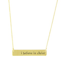 I Believe in Christ Bar Necklace bar necklace, text bar necklace, gold bar necklace, engraved necklace, missionary necklace, sister missionary necklace, believe in christ, believe, belief, i believe in christ, i believe in christ necklace