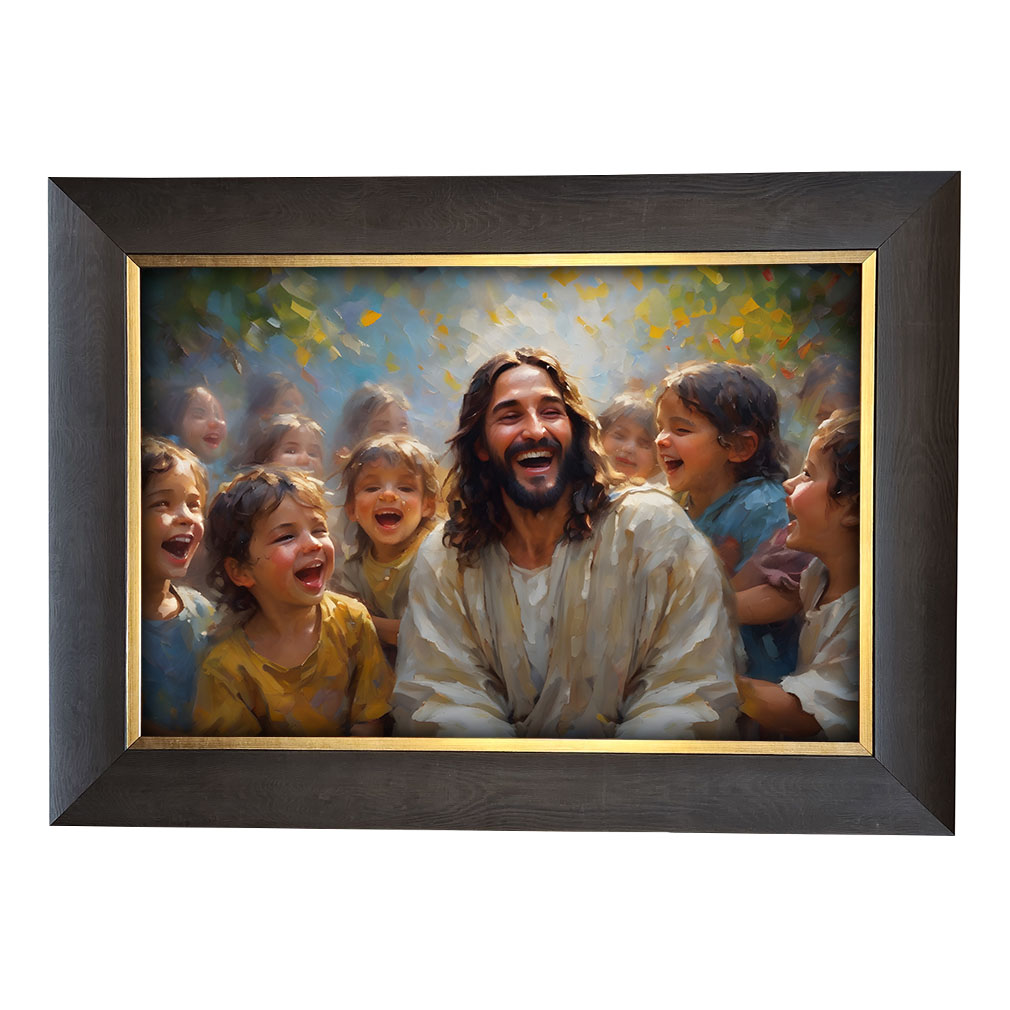 Jesus Loved the Little Children - Framed Wall Art lds art, jesus lds art, framed lds art, lds artwork, lds wall art, jesus christ lds art