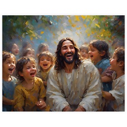 Jesus Loved the Little Children - Framed/Unframed Wall Art lds art, jesus lds art, framed lds art, lds artwork, lds wall art, jesus christ lds art