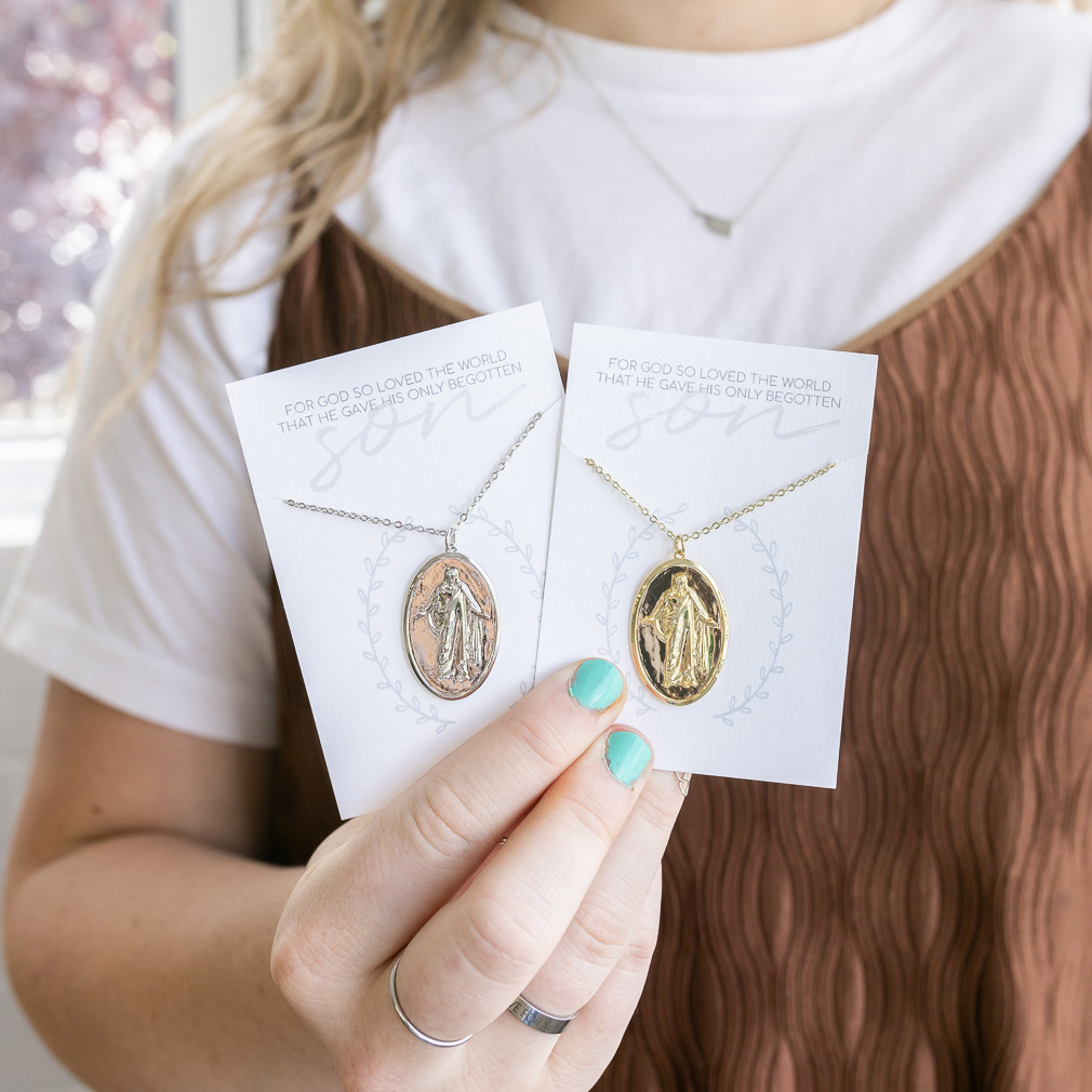 Engraved Silver Christus Pendant Necklace - 4 Options - LDP-CHRIST-PEN-SLV-E