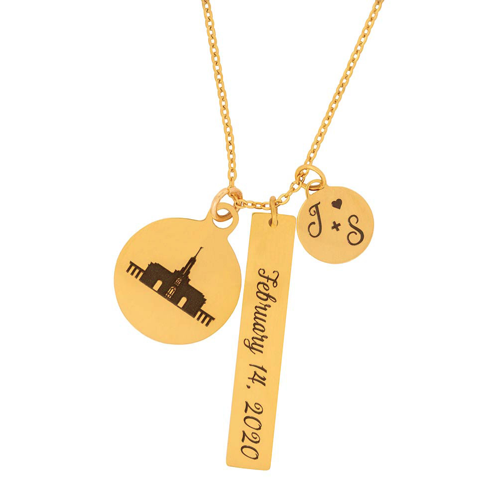 For Eternity Temple Charm Necklace - LDP-ETCN-CPN-VBN-CHN