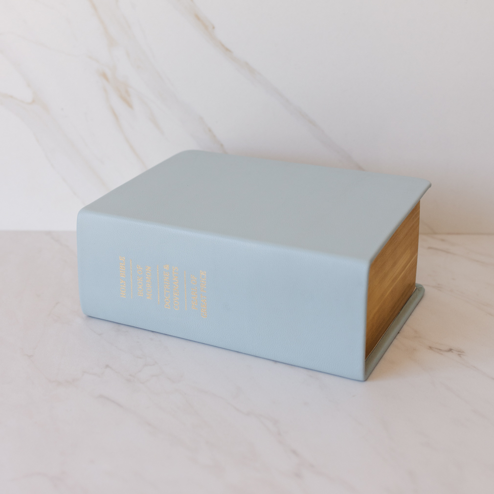 Hand-Bound Genuine Leather Quad - Baby Blue - LDP-HB-RQ-BBL