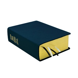 Large Hand-Bound Genuine Leather Quad - Navy Blue blue lds scriptures, custom lds scriptures, blue lds scripture, blue quad,color quad scriptures,blue quad scriptures