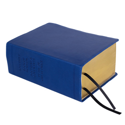 Hand-Bound Simulated Leather Quad - Mountain Blue blue lds scriptures, custom lds scriptures, blue lds scripture, blue quad, color quad scriptures, blue quad scriptures