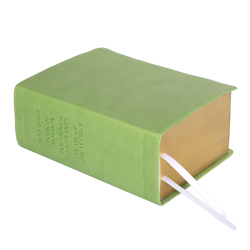 Hand-Bound Simulated Leather Quad - Spring Green green lds scriptures, custom lds scriptures, green lds scripture, green quad, color quad scriptures, green quad scriptures