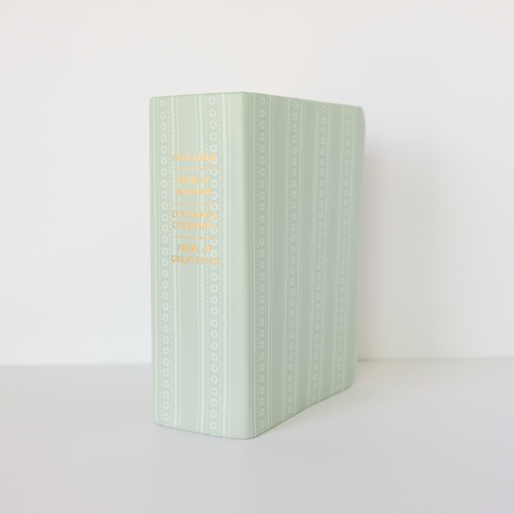 Hand-Bound Genuine Leather Quad - Meadow Ribbon - LDP-HB-RQ-MR