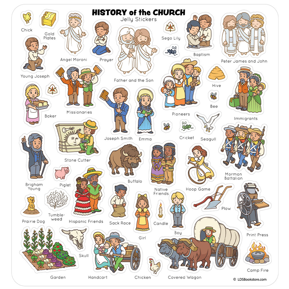 History of the Church Jelly Sticker Quiet Book  - LDP-JQB-CH