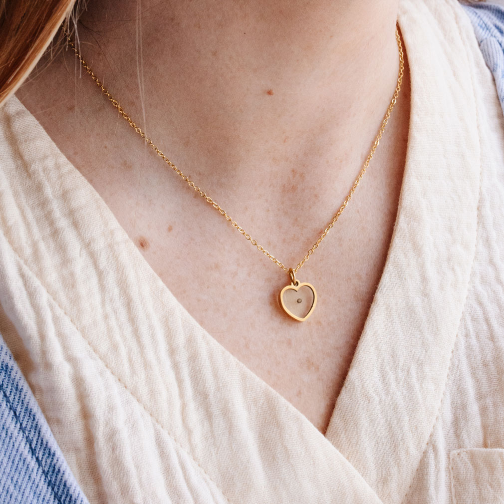 Heart Mustard Seed Necklace - LDP-MSEED-HRT