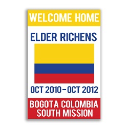 Handheld Flag Missionary Welcome Home Sign - Elder lds missionary banner, flag missionary banner, flag missionary poster, homecoming flag mission poster, LDS elder mission home banner