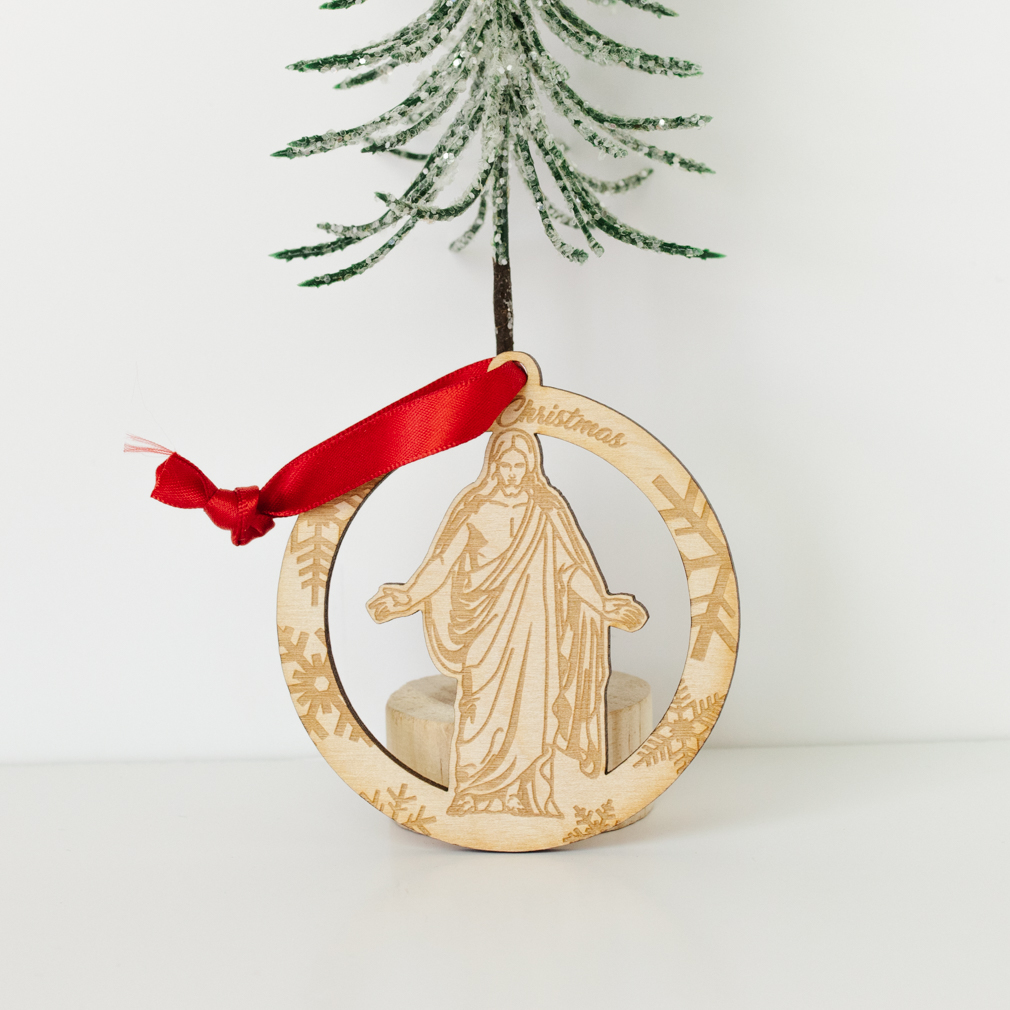 Circle Christus Ornament - Wood - LDP-ORN-CHRIST-WOOD