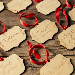 Names of Jesus Laurel Ornament Set - 25 Piece 