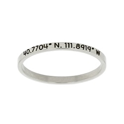 Temple Coordinates Stacking Ring temple coordinate ring, lds temple jewelry, lds temple ring, temple ring, temple coordinates stacking ring