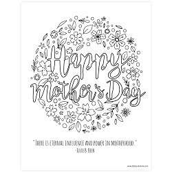 Happy Mothers Day Coloring Page - Digital Download lds mothers day coloring page, lds mothers day printable, free lds mothers day 