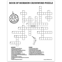 Advanced Book of Mormon Crossword Puzzle - Digital Download book of mormon crossword puzzle, book of mormon activity page, lds activity pages, lds activity page, printable book of mormon crossword puzzle
