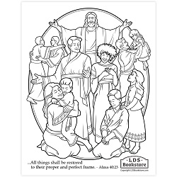 All Things Shall Be Restored Coloring Page - Digital Download book of mormon coloring page, come follow me coloring page