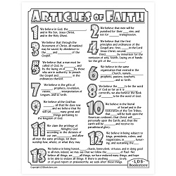 Articles of Faith Coloring & Activity Page - Digital Download free lds coloring page, lds coloring page, come follow me activities, come follow me coloring page, doctrine and covenants coloring page