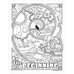 The Creation Coloring Page - Digital Download come follow me coloring page, free lds coloring page, old testament coloring page, pearl of great price coloring page