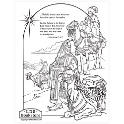 Wise Men Nativity Coloring Page - Digital Download free lds coloring page, nativity coloring page, christmas coloring page, come follow me coloring page