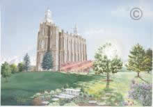 Logan Temple Morning - Sketch 