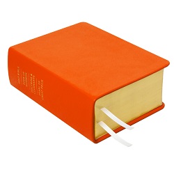 Hand-Bound Genuine Leather Quad - Marigold Orange orange lds scriptures, custom lds scriptures, orange lds scripture, orange quad,color quad scriptures,orange quad scriptures