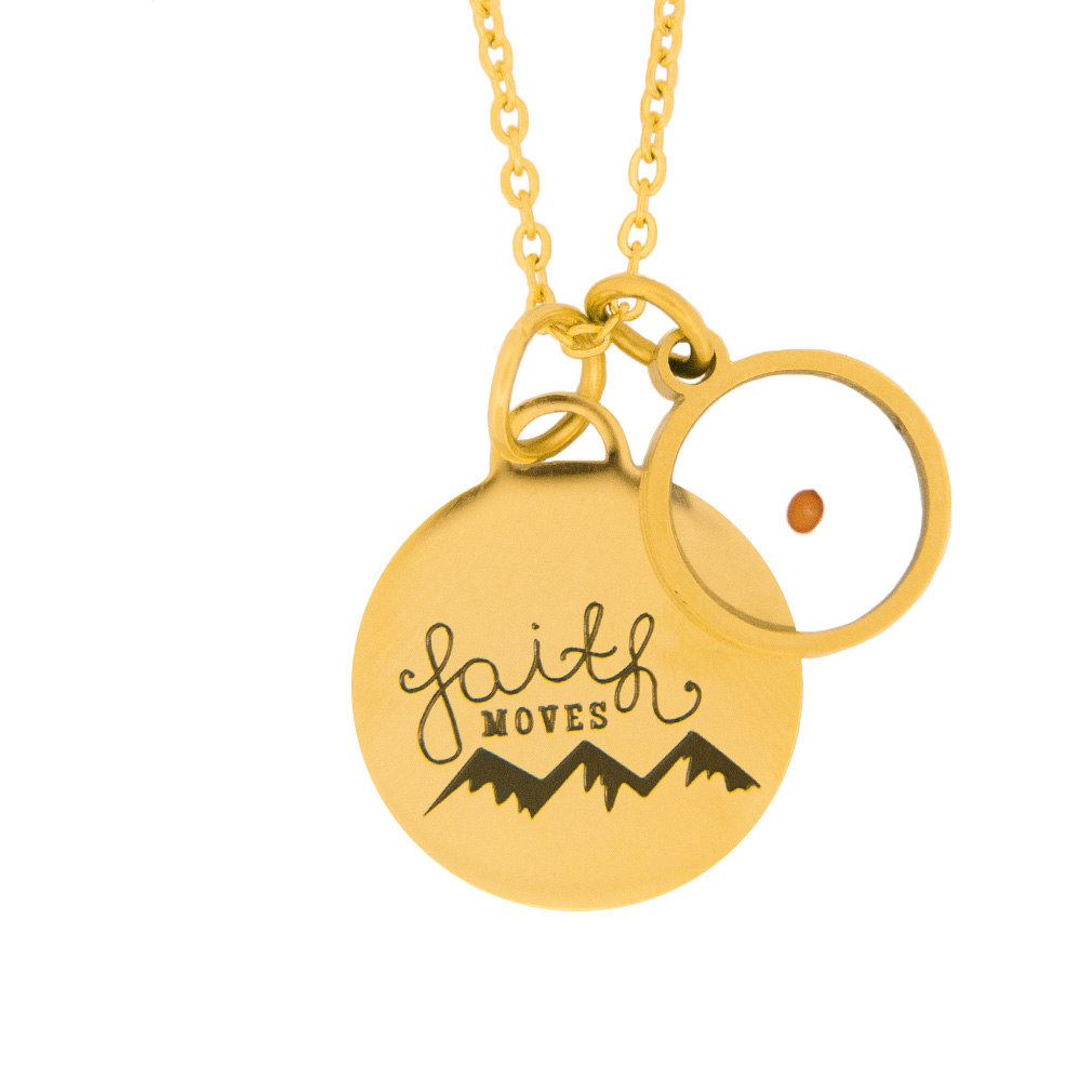 Mustard Seed Circle Necklace With Charm faith mustard seed, mustard seed, faith, faith can move mountains, mountains, jewelry for women, faith jewelry