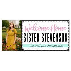 Photo Missionary Welcome Home Banner lds missionary banner, lds missionary welcome home banner, lds missionary welcome home sign, sister missionary banner, sister missionary welcome home banner
