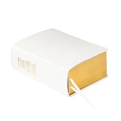 Pre-Made Hand-Bound Genuine Leather Quad - White white lds scriptures, custom lds scriptures, white lds scripture, white quad, color quad scriptures, white quad scriptures