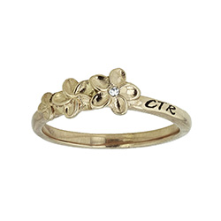 Plumeria CTR Ring rose gold ctr ring, rose gold lds ring