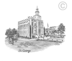 St. George Utah Temple - Sketch 
