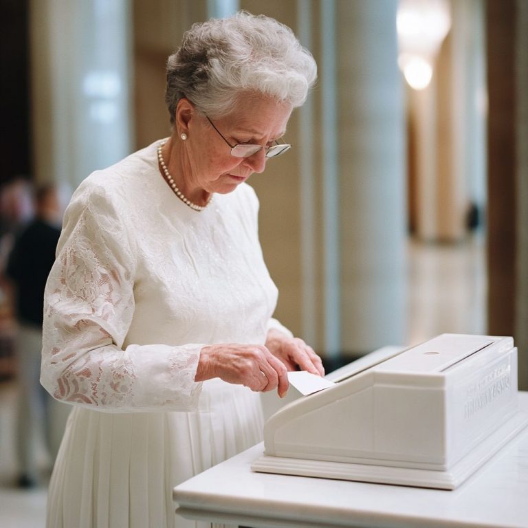 Woman at temple writes everyone on slip of paper every week